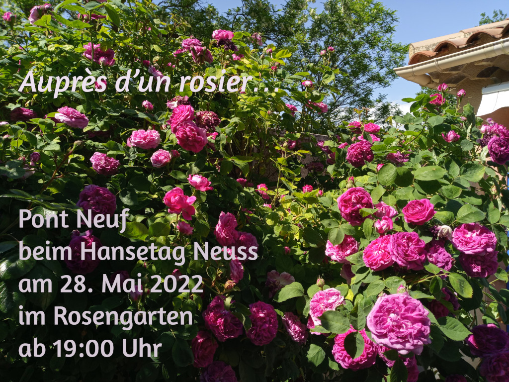 Auprès d’un rosier… Pont Neuf beim Hansetag Neuss am 28. Mai 2022 im Rosengarten ab 19:00 Uhr